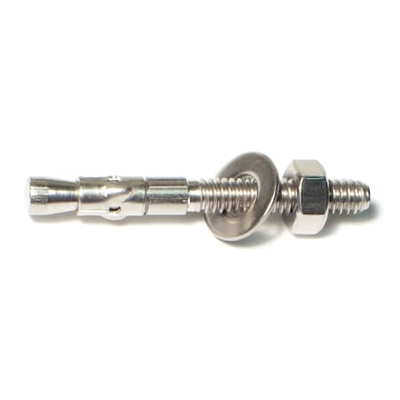 Midwest Fastener Wedge Anchor, 1/4" Dia., 2-1/4" L, Stainless Steel 50 PK 50380